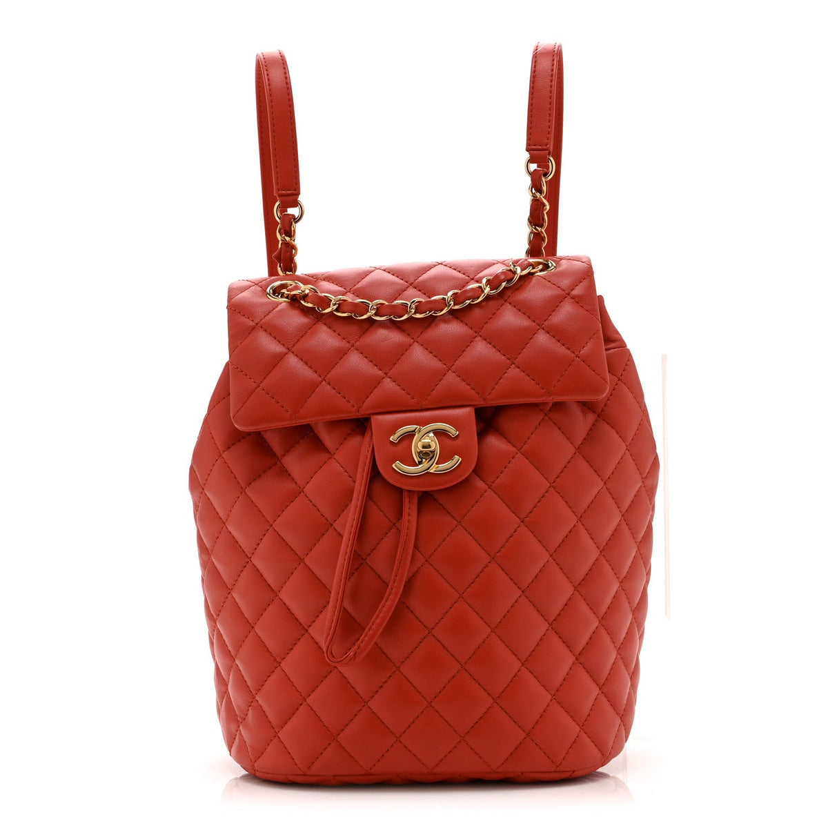 Lambskin Quilted Small Urban Spirit Backpack Red