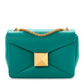 Nappa One Stud Chain Clutch Ultra Marine Green