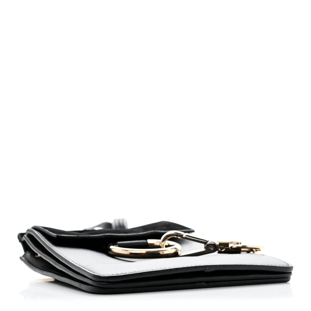 Suede Calfskin Mini Faye Bracelet Bag Black
