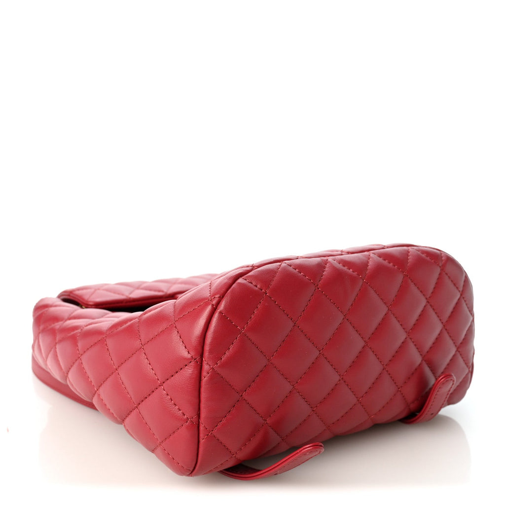 Lambskin Quilted Small Urban Spirit Backpack Red