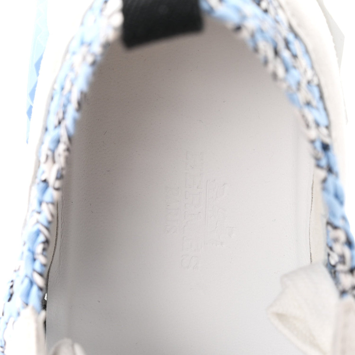 Braided Silk Suede Bouncing Sneakers 37.5 Bleu Clair White