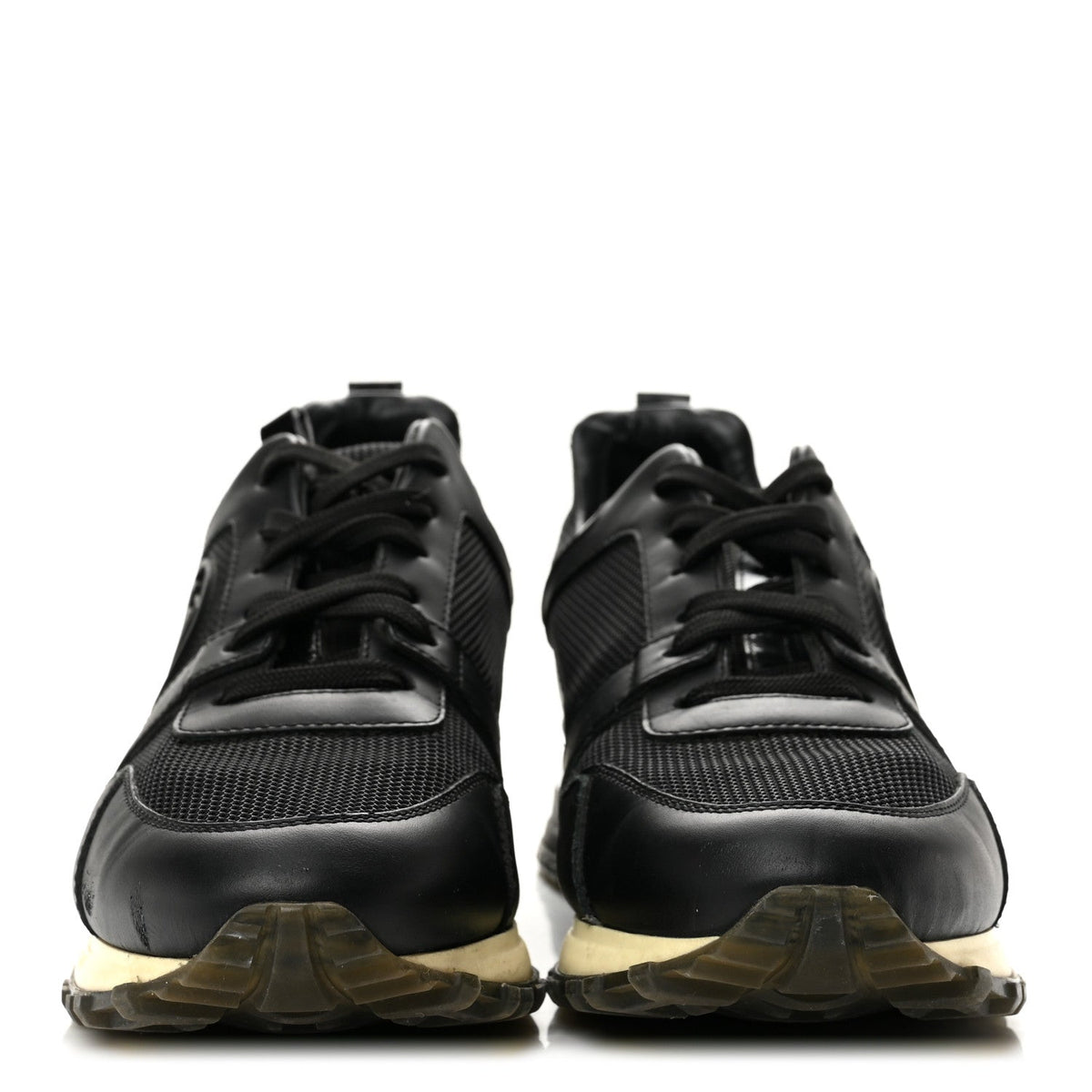 Calfskin Monogram Run Away Sneakers 36 Black