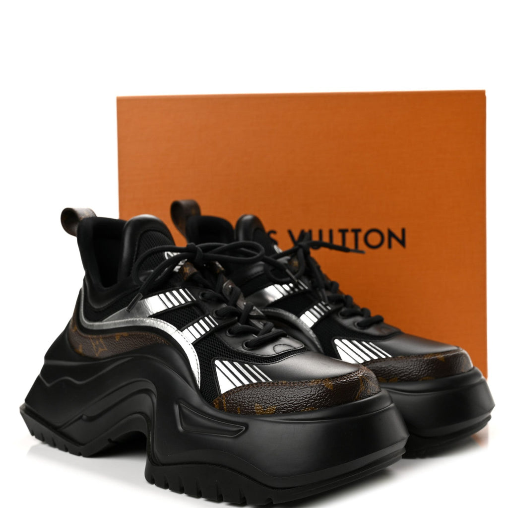 Calfskin Monogram LV Archlight 2.0 Platform Sneakers 38.5 Black