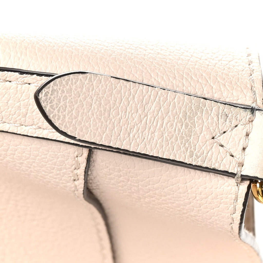 Grained Calfskin Lock and Walk Bucket Quartz