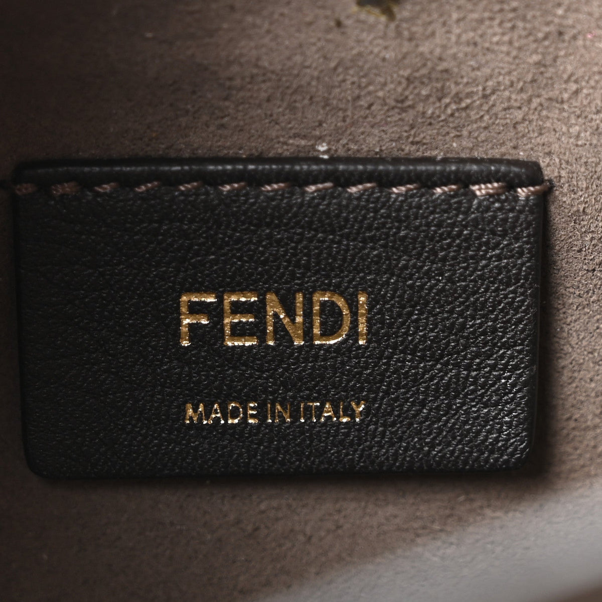 Vitello Liberty F is Fendi Bi-Color FF 1974 Embossed Mini Mon Tresor Bucket Bag Maya Black