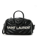 Calfskin Medium Miles Logo Bowler Duffel Bag Black