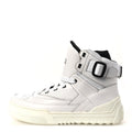 Vitello Nylon Logo Mens High Top Sneakers 7 Ultra White Black