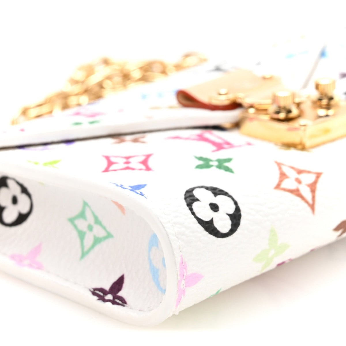 LV X TM Monogram Multicolor Pouch Metis Belt White