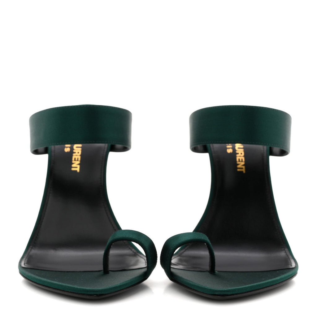 Crepe Satin Martha Mule 110 Sandals 35.5 Dorian Green