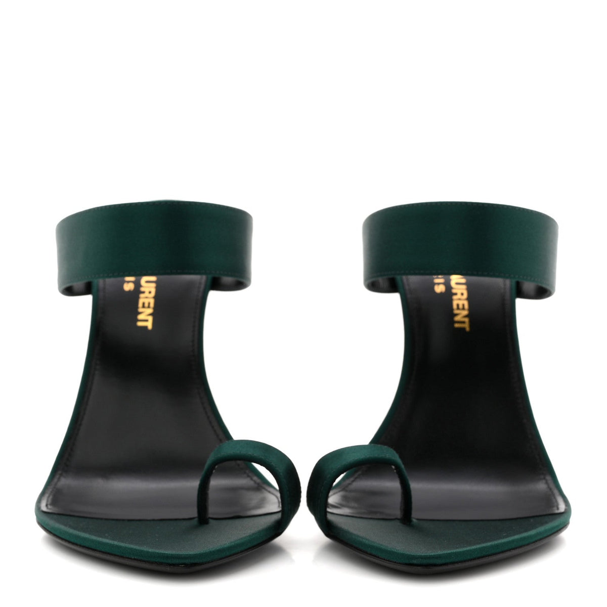 Crepe Satin Martha Mule 110 Sandals 35.5 Dorian Green