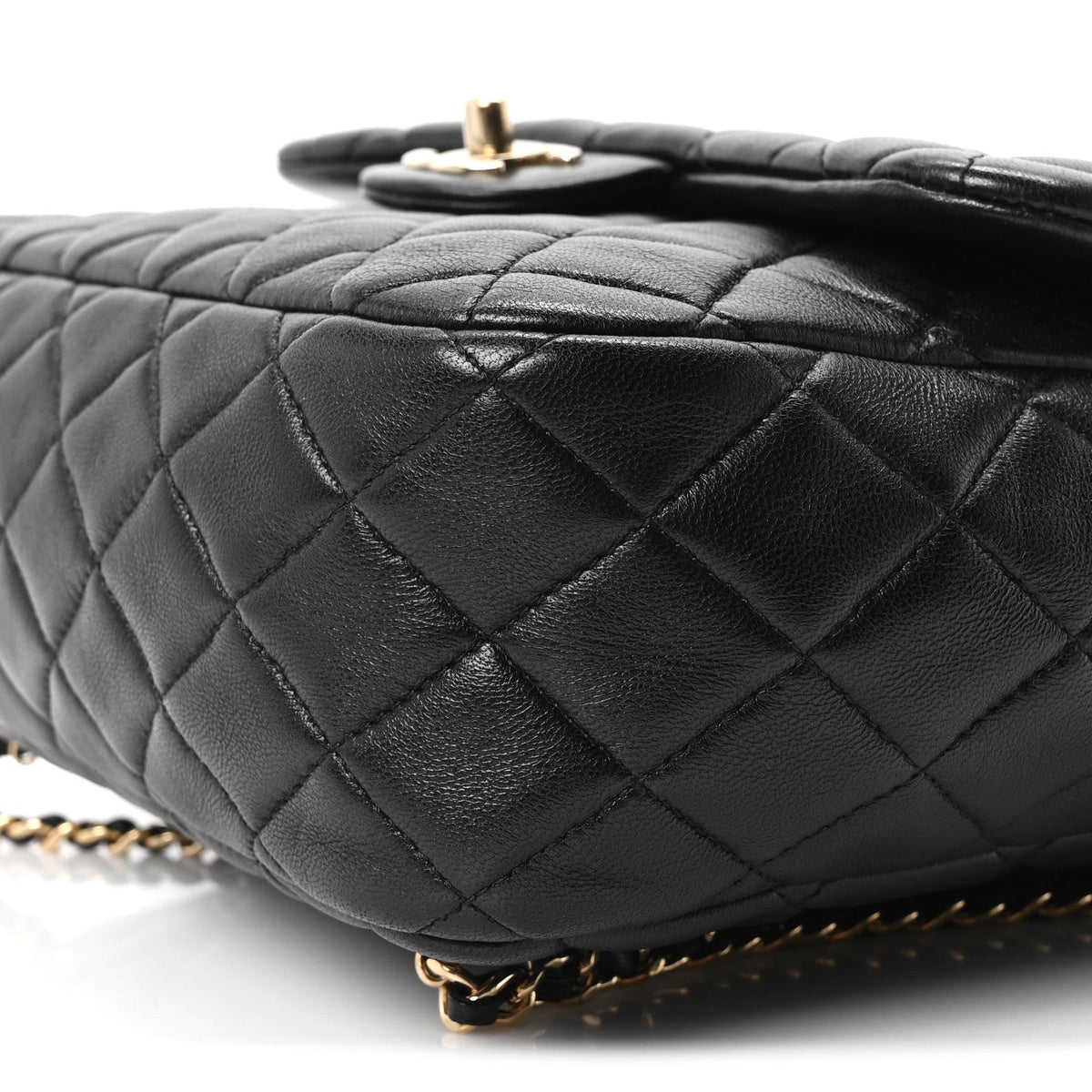Lambskin Quilted Large in Seoul Backpack Black