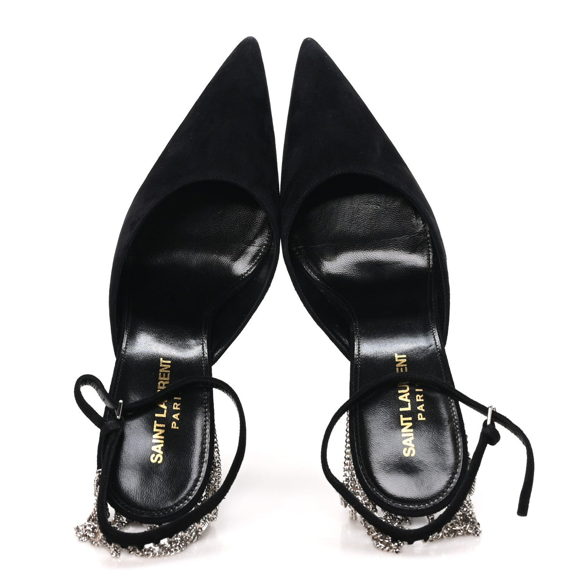 Kid Scamosciato Sling 90 Chain Pumps 39.5 Black