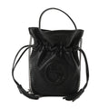 Sakai Be Green Calfskin Diagonal Stitched Mini Blondie Bucket Bag Black