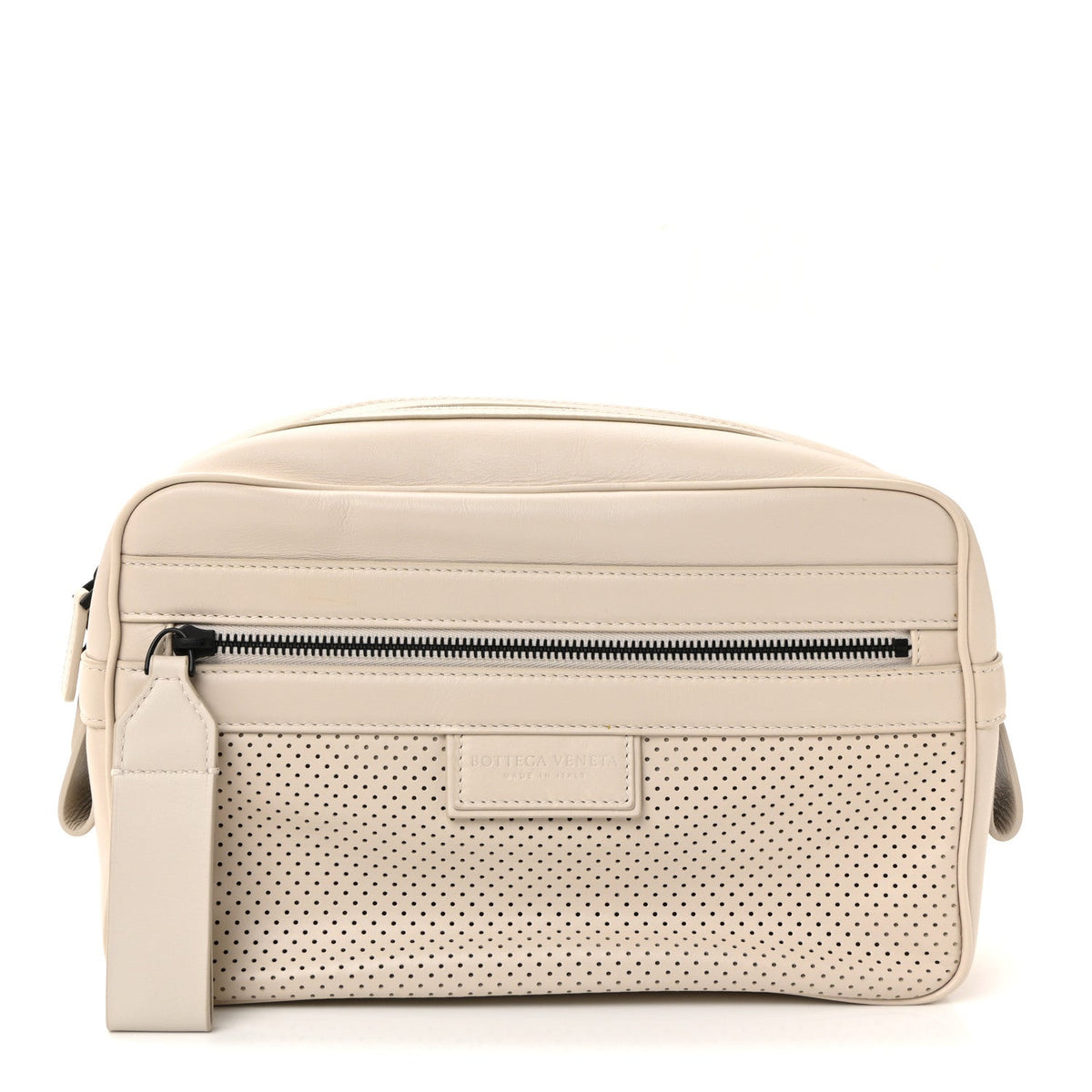 Perforated Calfskin Leggero Intrecciato Belt Bag Mist Plaster