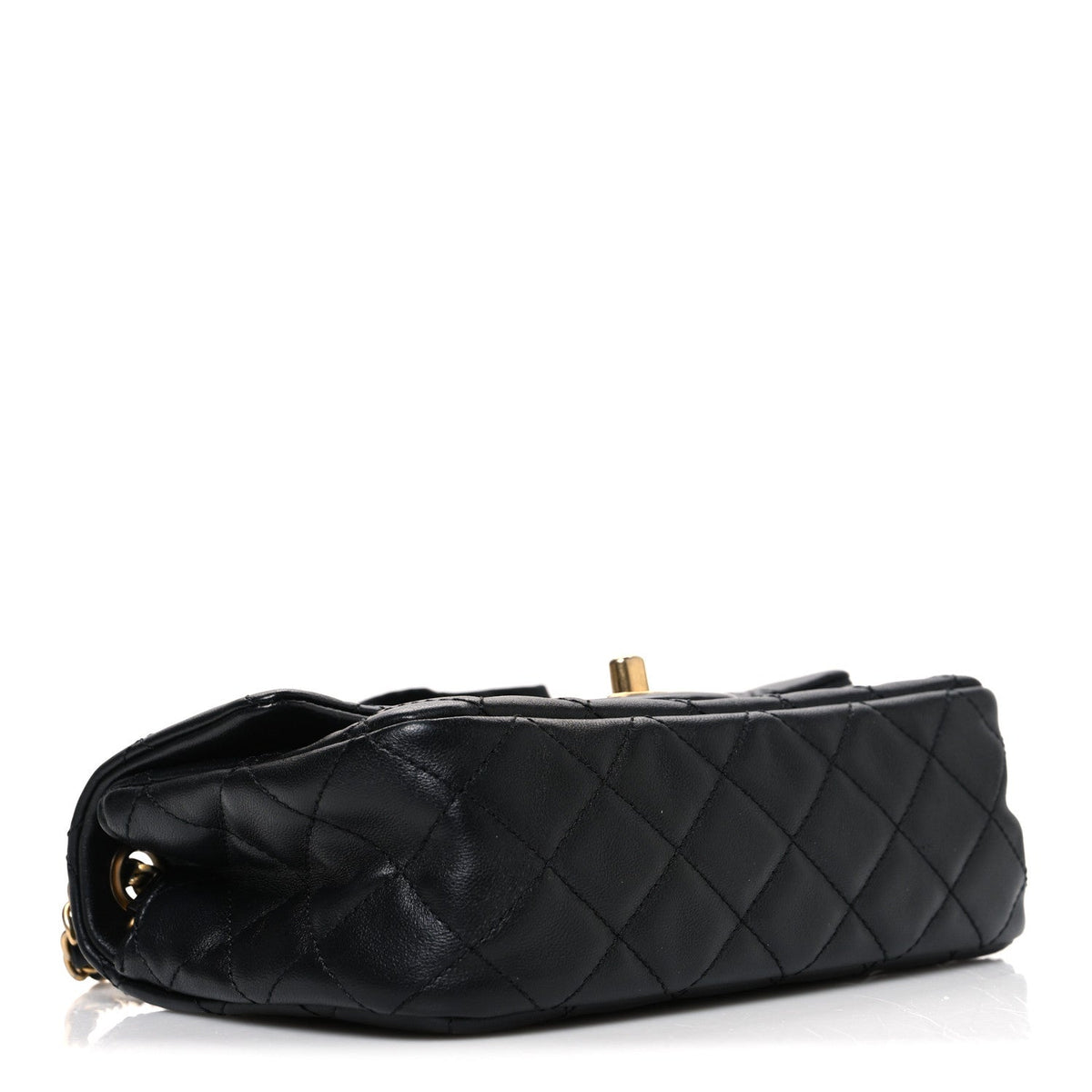 Lambskin Quilted Mini Romance Rectangular Flap Black