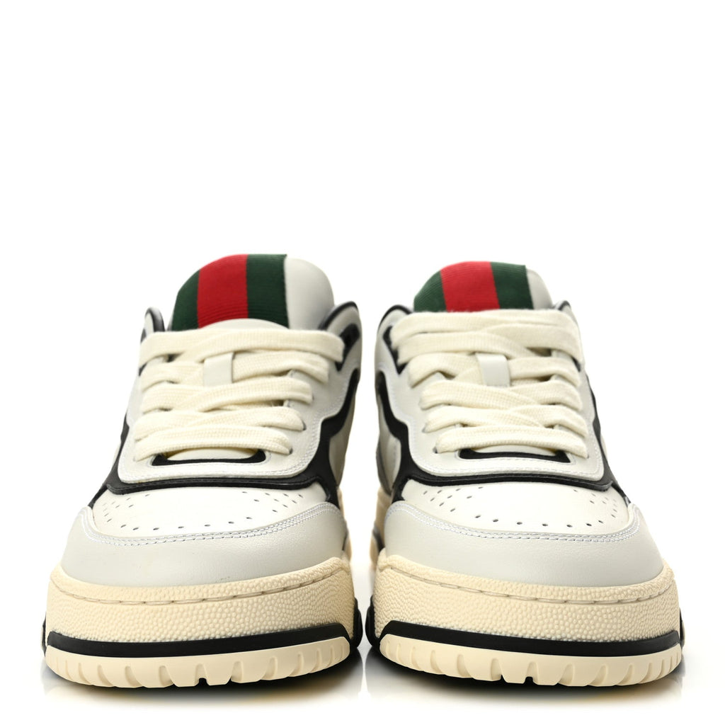 Calfskin Womens Re-Web Sneakers 37 Black White