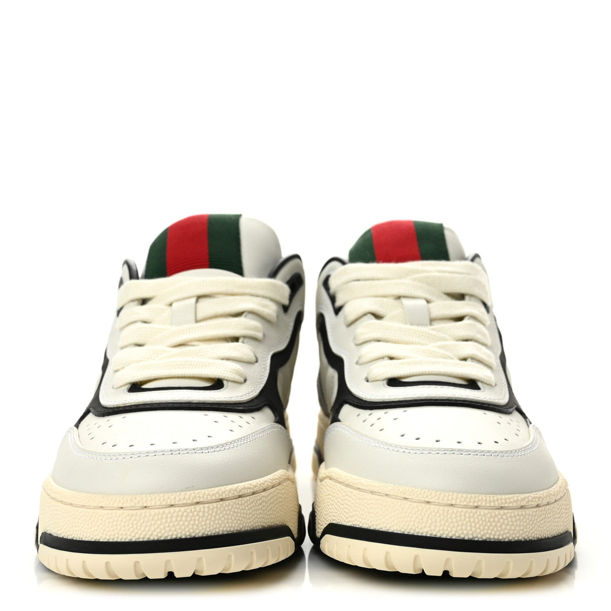 Calfskin Womens Re-Web Sneakers 37 Black White