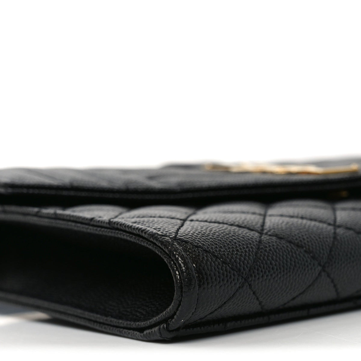 Grain De Poudre Textured Mixed Matelasse Triquilt Monogram Clutch Black