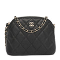 Caviar Quilted Mini Classic Clutch With Chain Black
