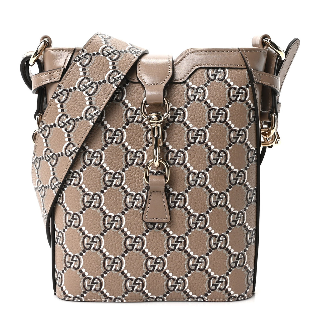 GG Shadow Monogram Mini Bucket Bag Beige Taupe