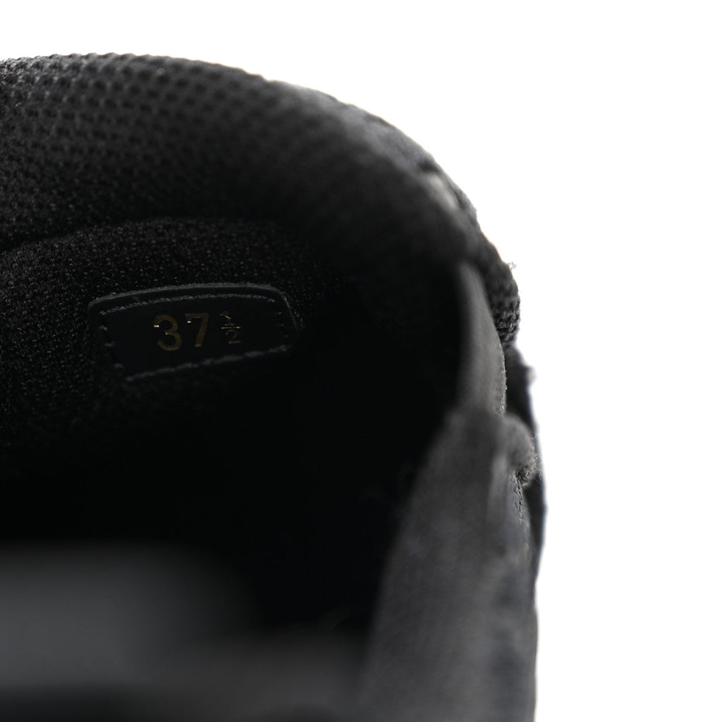 Shiny Technical Fabric Oblique Embroidered Womens Solar Slip On Sneakers 37.5 Black