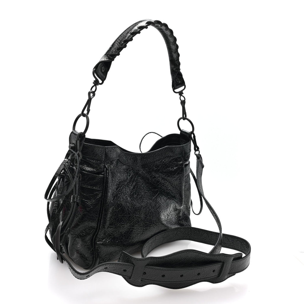 Agneau Arena Classic Hardware Small Le City Bucket Bag Black
