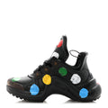 X YK Calfskin Patent Monogram Archlight Sneakers 37 Black