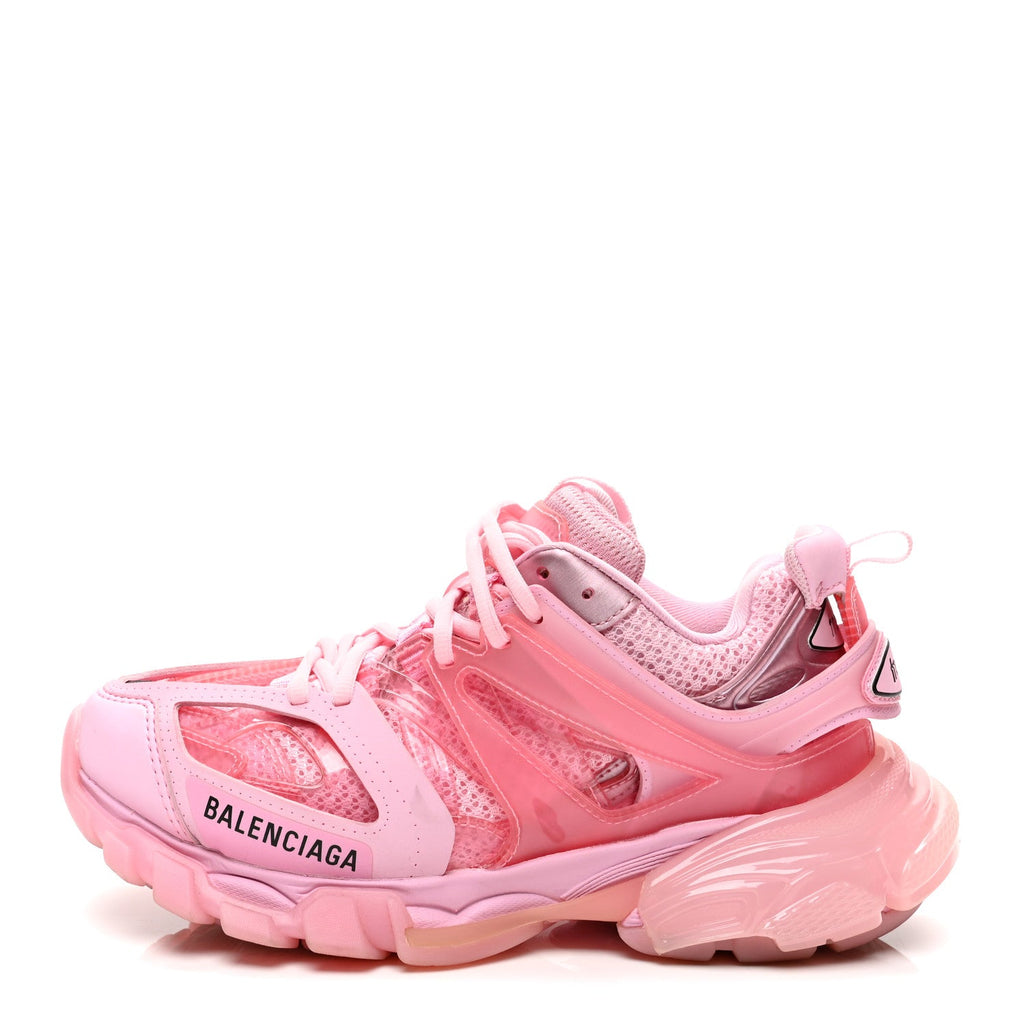 Fabric Mesh Clear Sole Womens Triple S Sneakers 36 Pink