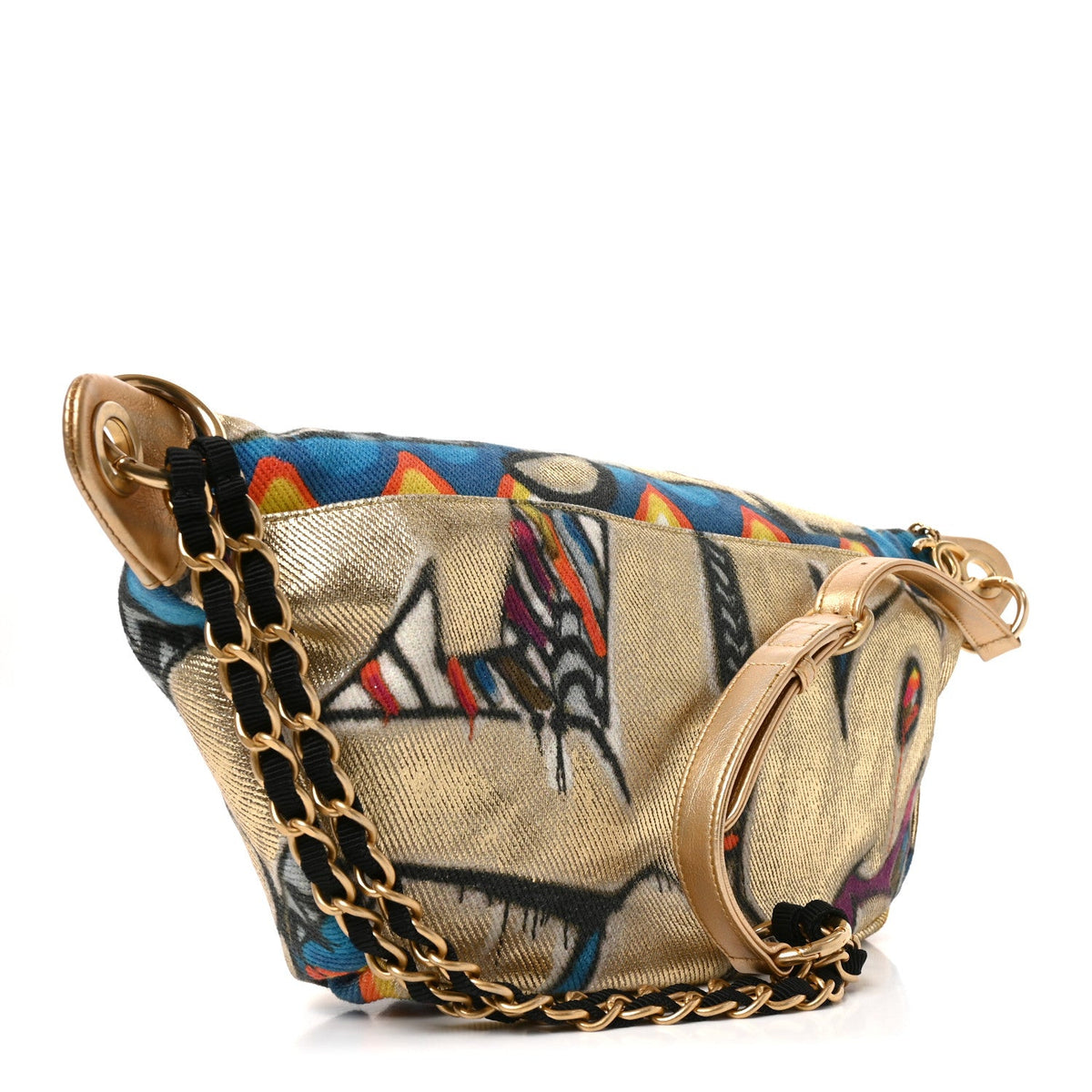Graffiti Printed Canvas Street Spirit Waist Belt Bag Multicolor