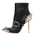 Calfskin Spiked Womenphis Pic Booty 100 Ankle Boots 38.5 Black