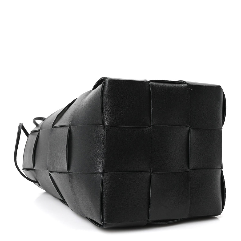 Nappa Maxi Intrecciato Cassette Bucket Bag Black