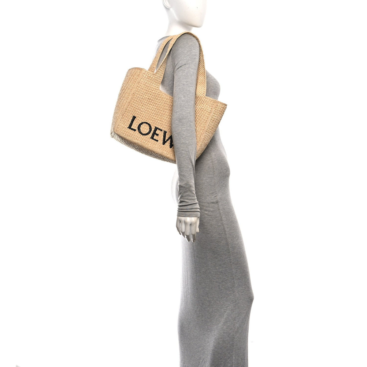 X PAULA'S IBIZA Raffia Medium  Font Tote Natural Tan
