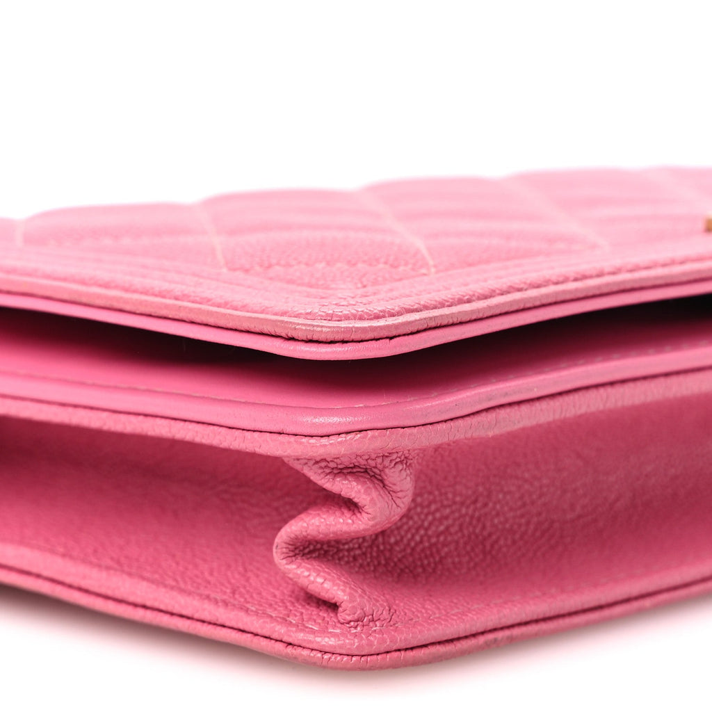 Caviar Quilted Boy Wallet On Chain WOC Pink