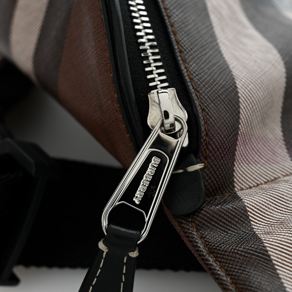 E-canvas Check Cason Bum Bag Dark Birch Brown