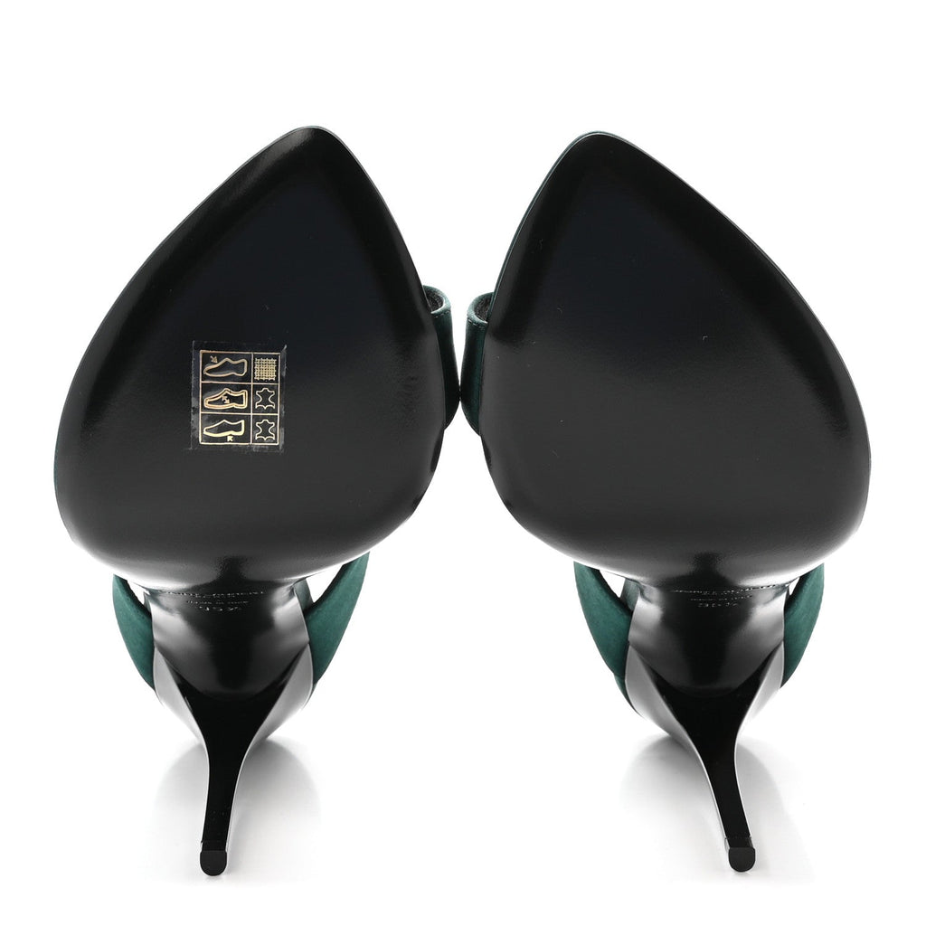Crepe Satin Martha Mule 110 Sandals 35.5 Dorian Green