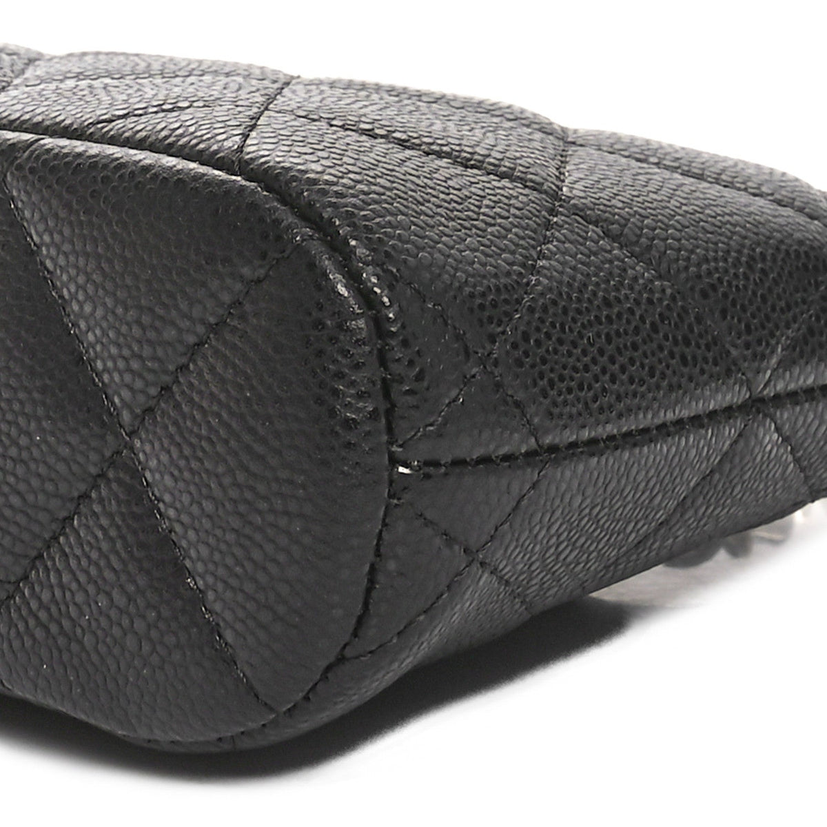 Caviar Quilted Mini Classic Clutch With Chain Black