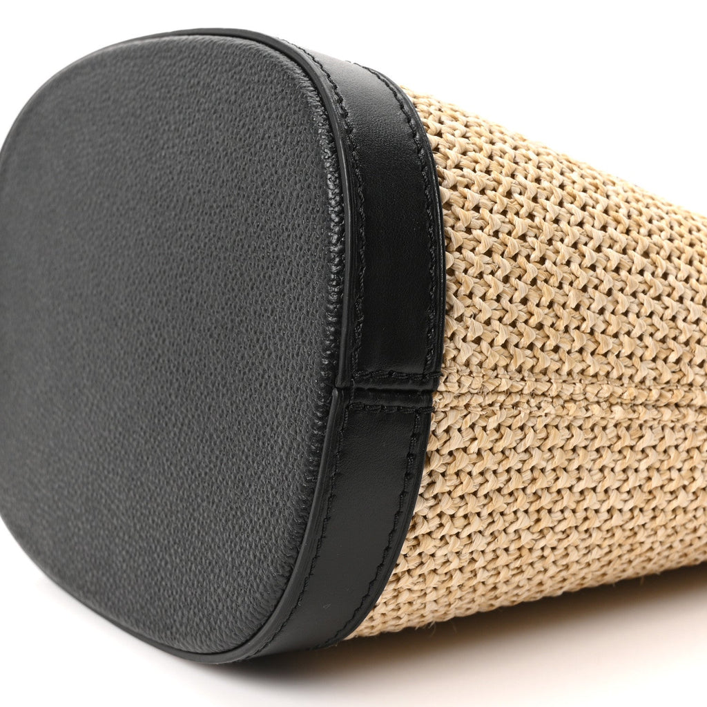 Raffia Petit Bucket Black