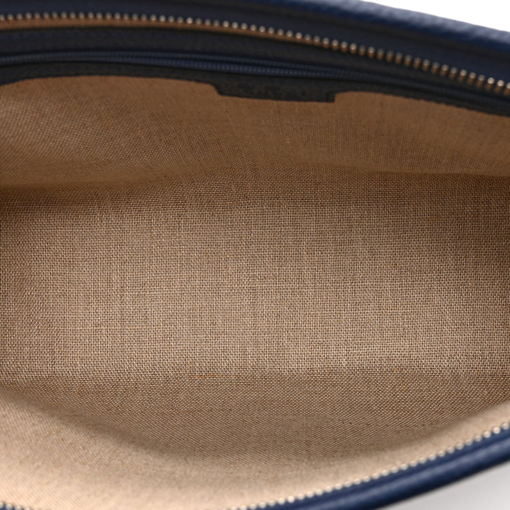Piuma Calfskin Jumbo GG Embossed Pouch  Royale