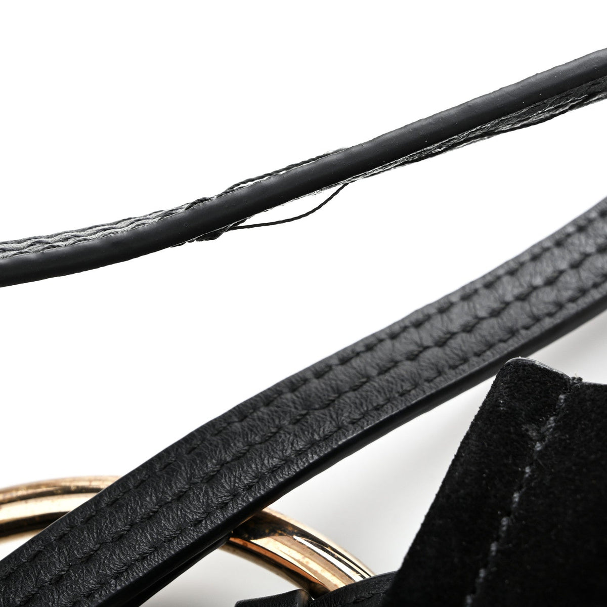 Suede Calfskin Mini Faye Bracelet Bag Black