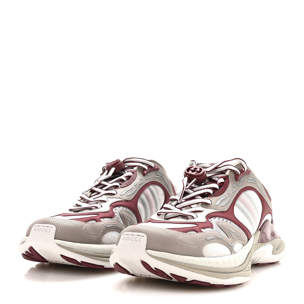 Calfskin Mesh Web Womens 2.0 Sneakers 9 Gray Rosso Ancora