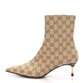 GG Monogram Malaga Kid Womens Bombshell Bootie 37.5 Sand Dark Brown