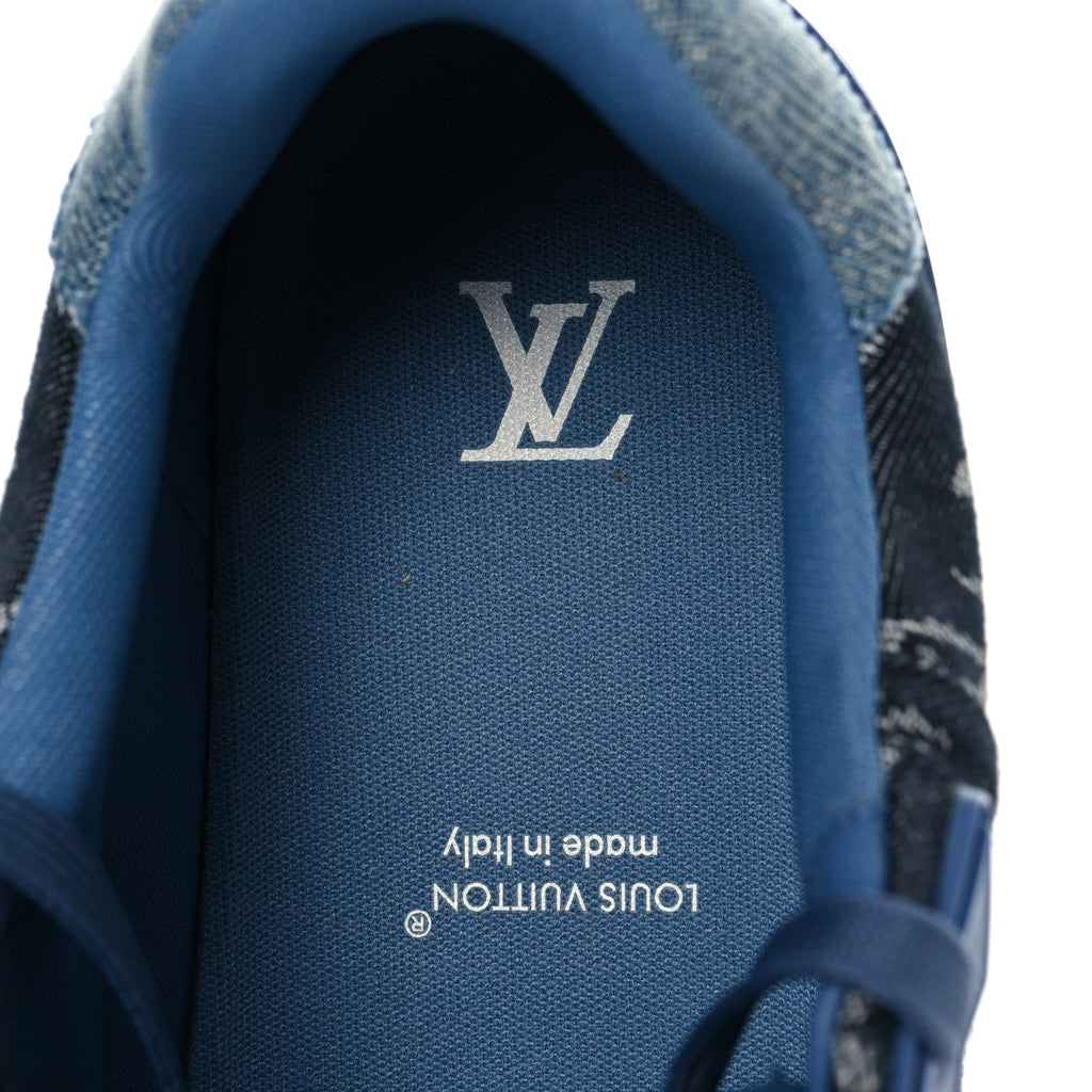 Monogram Denim Mens LV Trainer Sneakers 9.5 Blue