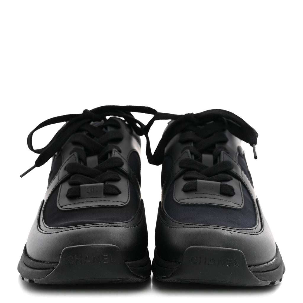 Lambskin Fabric CC Sneakers 37.5 Black