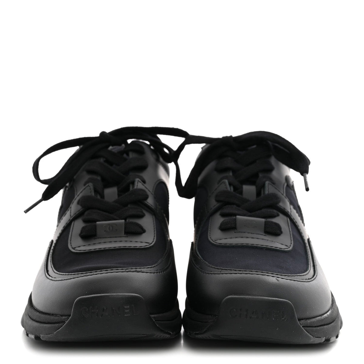 Lambskin Fabric CC Sneakers 37.5 Black