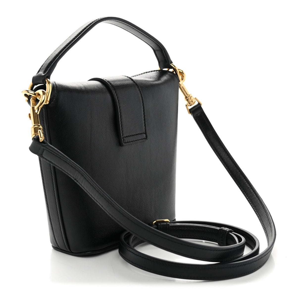 Smooth Calfskin Triomphe Mini Bucket Bag Black