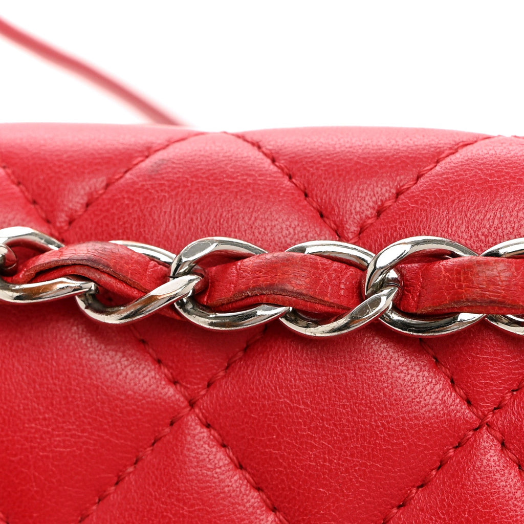 Lambskin Quilted Small Urban Spirit Backpack Red