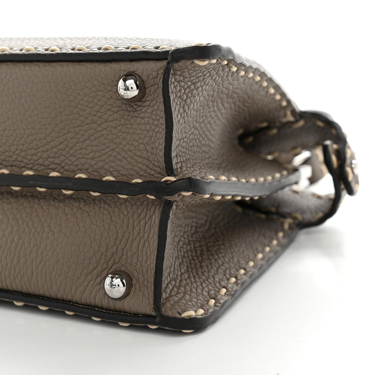 Vitello Granato Camoscio Selleria Macro Stitchings Small Peekaboo I SEE U Satchel Tartufo