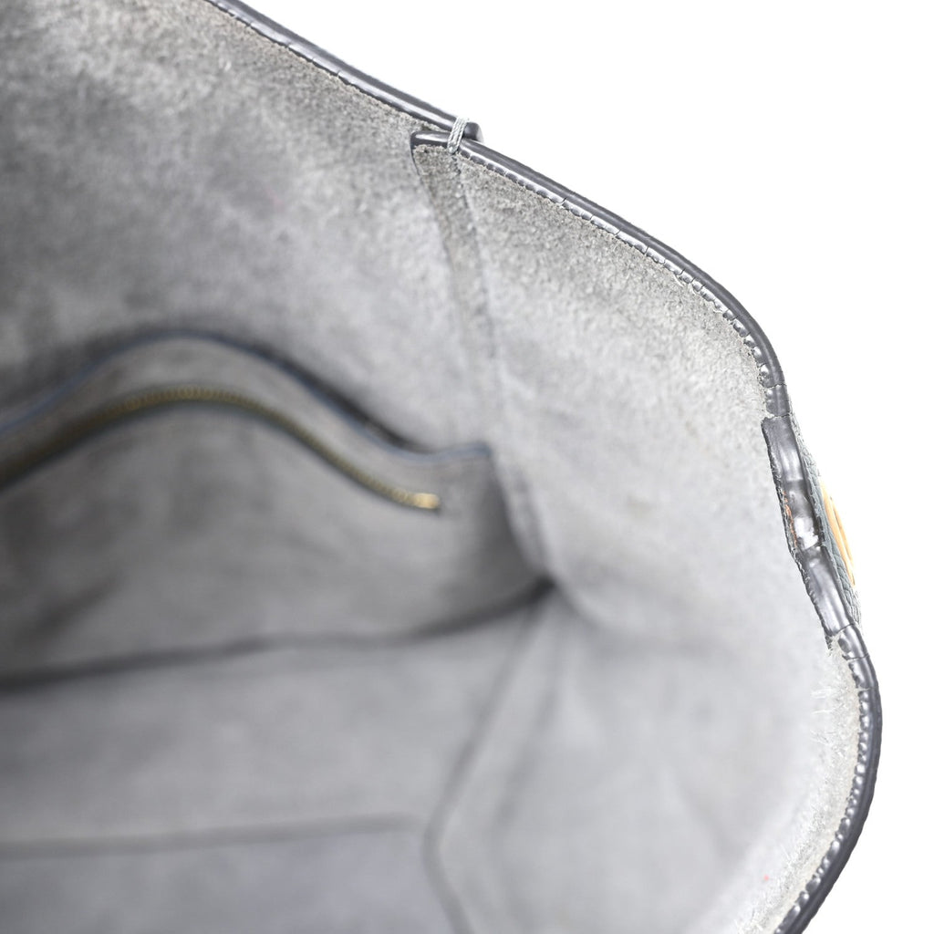 Soft Grained Calfskin Sangle Bucket Bag Storm