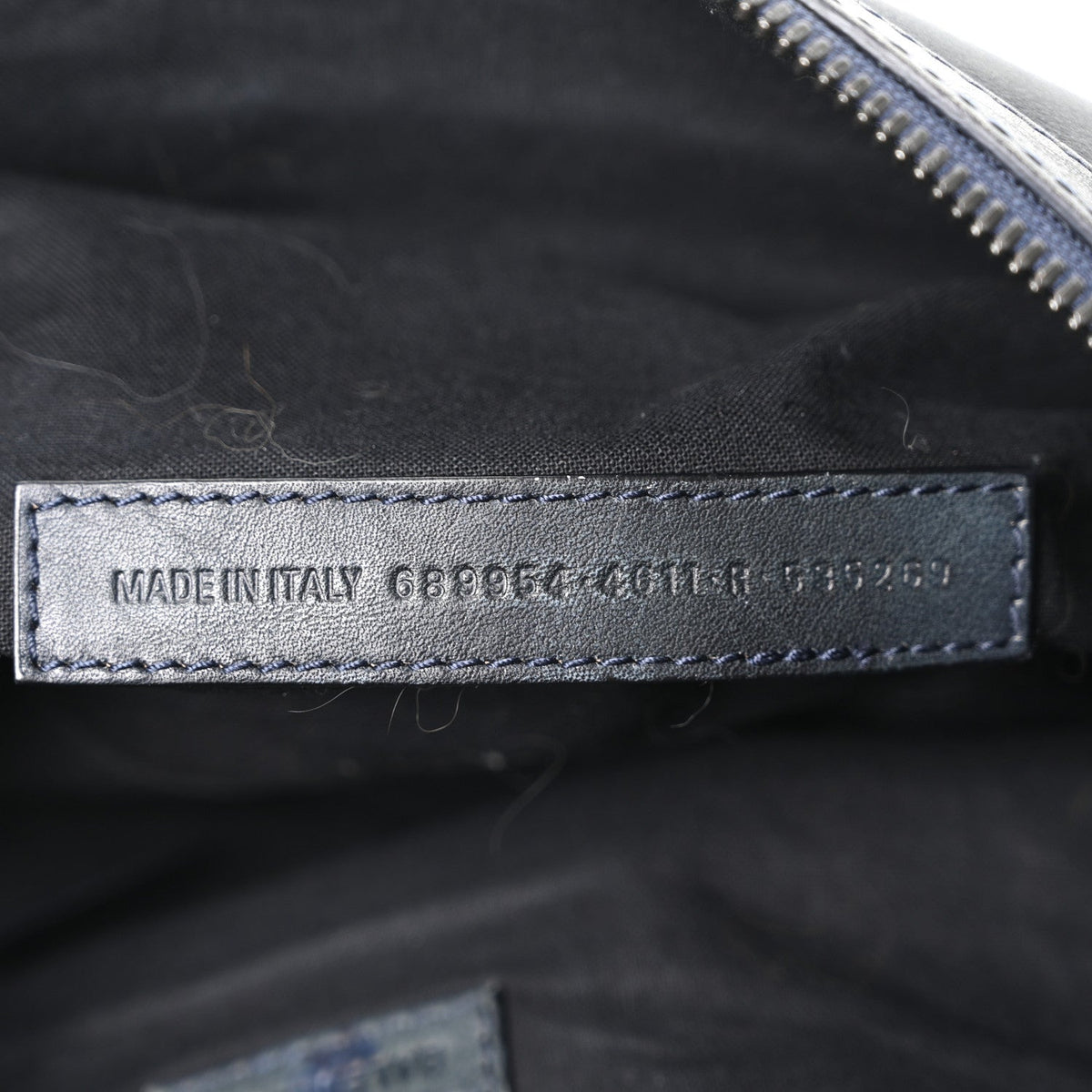 Used Calfskin Silver Hardware Small Neo Classic City Navy