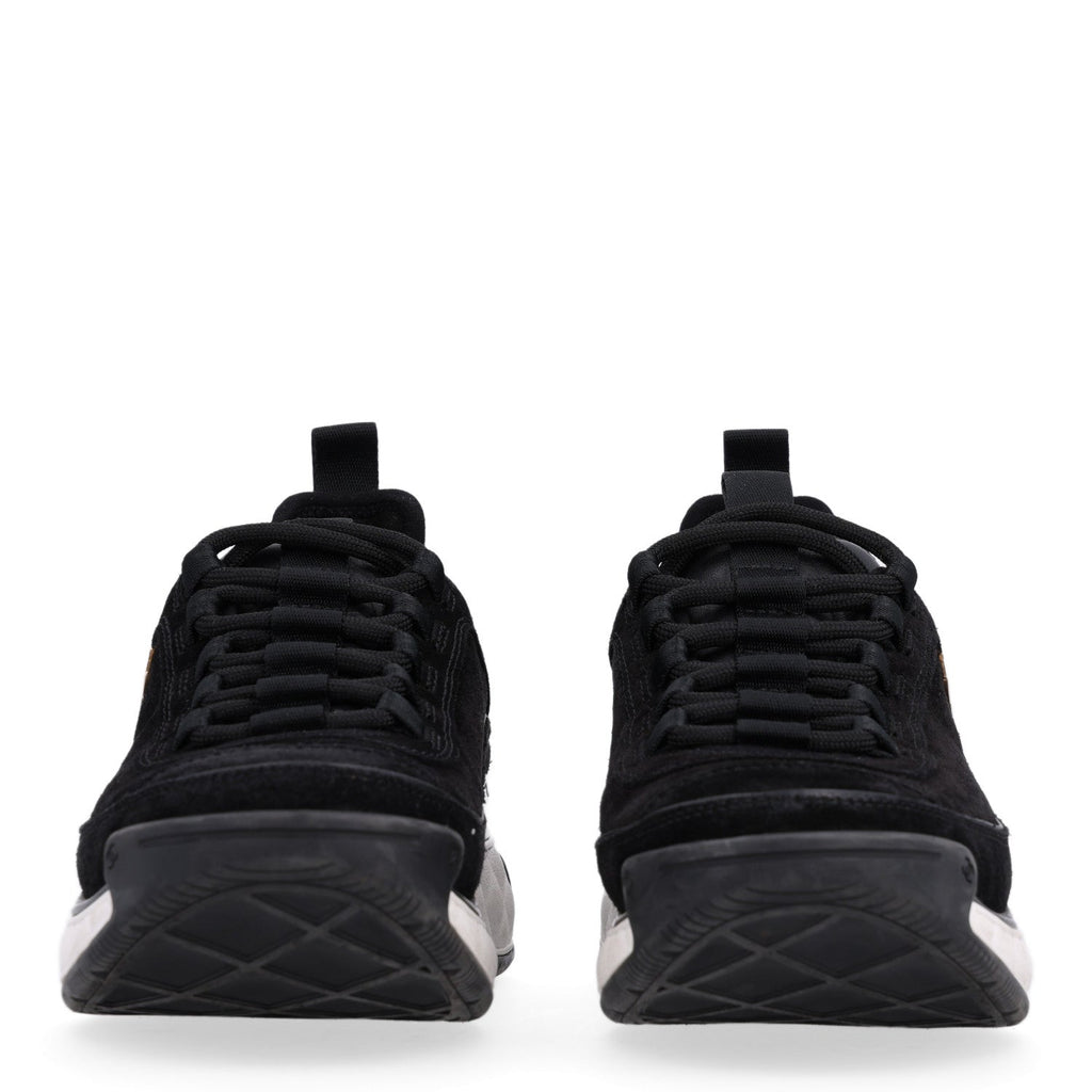 Suede Calfskin Nylon Grosgrain CC Sneakers 38 Black